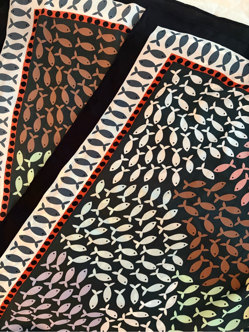 Bimba Y Lola - Multicolor Fish-Print Silk Scarf - Picture 6 of 7